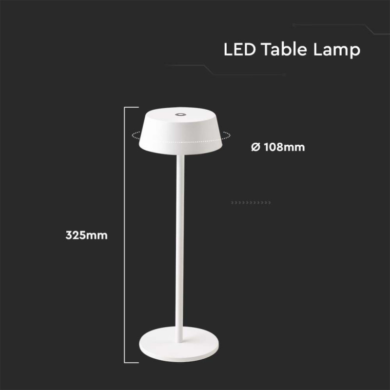 LAMPADA LED DA TAVOLO IN ALLUMINIO RICARICABILE CON USB C 3800157689670