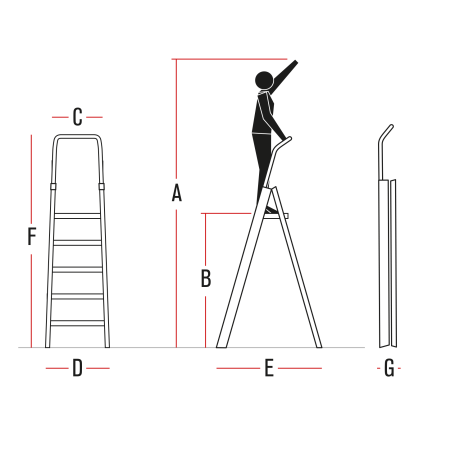 LADY - Scala professionale a forbice in alluminio