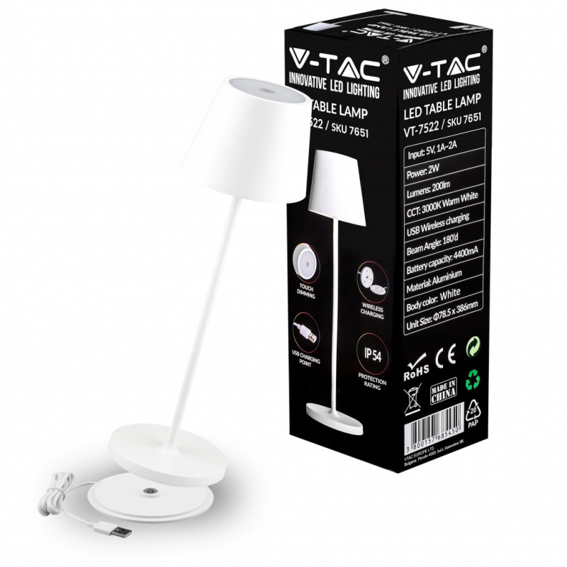 LAMPADA LED DA TAVOLO IN ALLUMINIO CON CARICATORE WIRELES 3800157685450