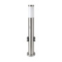 E27 Bollard Lamp 60CM PIR Sensor With 2 EU Plug Sockets Stainless Steel Satin Nickel IP44