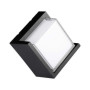 12W LED Wall Light Sami-Frame Black Square 3000K