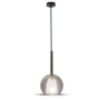 DOUBLE GLASS-GUNGREY+WHITE PENDANT LIGHT D:180