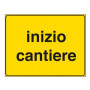 SEGNALE STRADALE INIZIO CANTIERE IN FERRO - FONDO GIALLO - 60X40 CM - D&B VERONA prodottiferramenta 3170000402