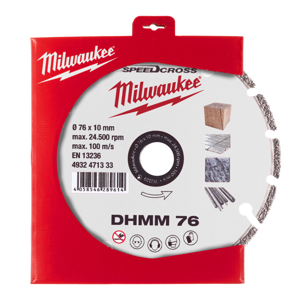 DISCO DIAMANTATO DHMM MULTIMATERIALE PVC GRANITO PIASTRELLE METALLO 76MM MILWAUKEE prodottiferramenta 4932471333 4058546289614